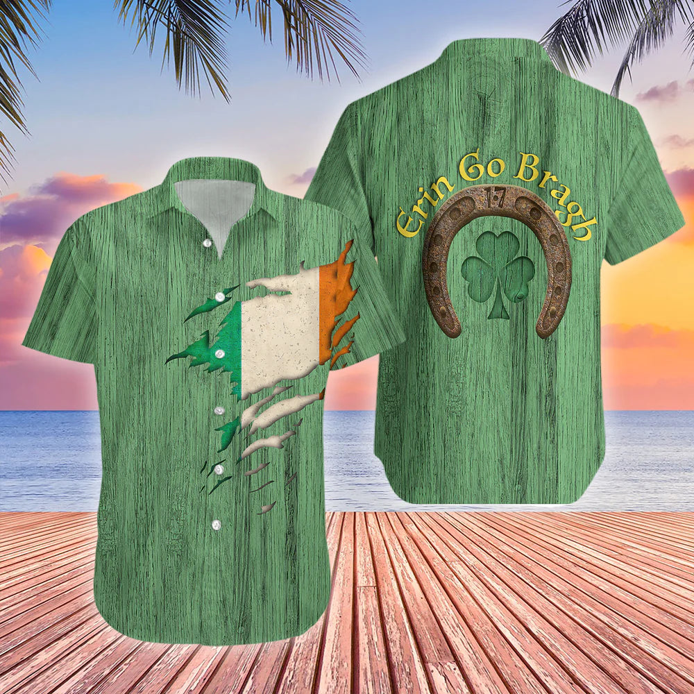 Irish St Patrick's Day Green Shamrock Aloha Hawaiian Shirts1