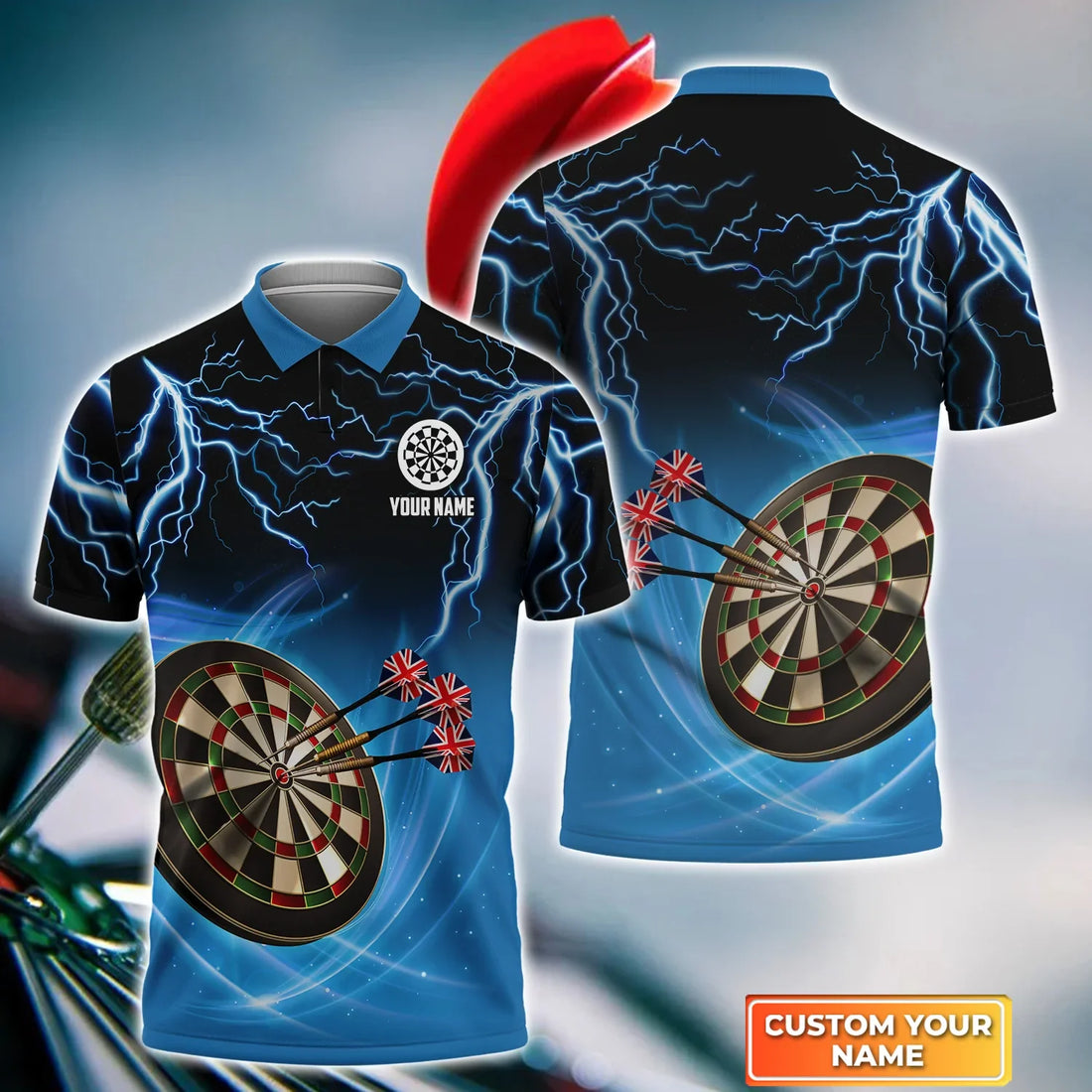 In Dart We Trust Personalized Name 3D Polo Shirt, Gift For Darts Player, Dart Team Shirts, Polo shirt for men