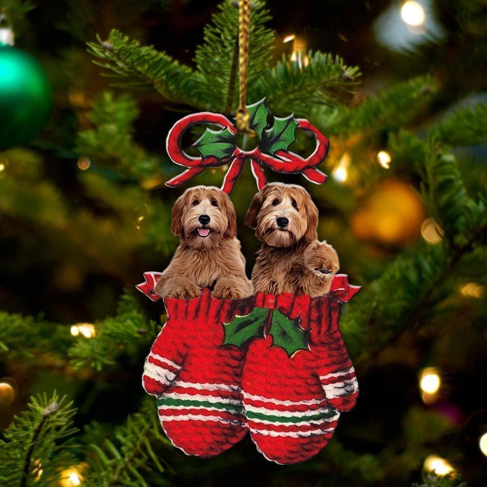 Labradoodle Inside Your Gloves Christmas Holiday Two Sided Ornament, Gift For Dog Lovers