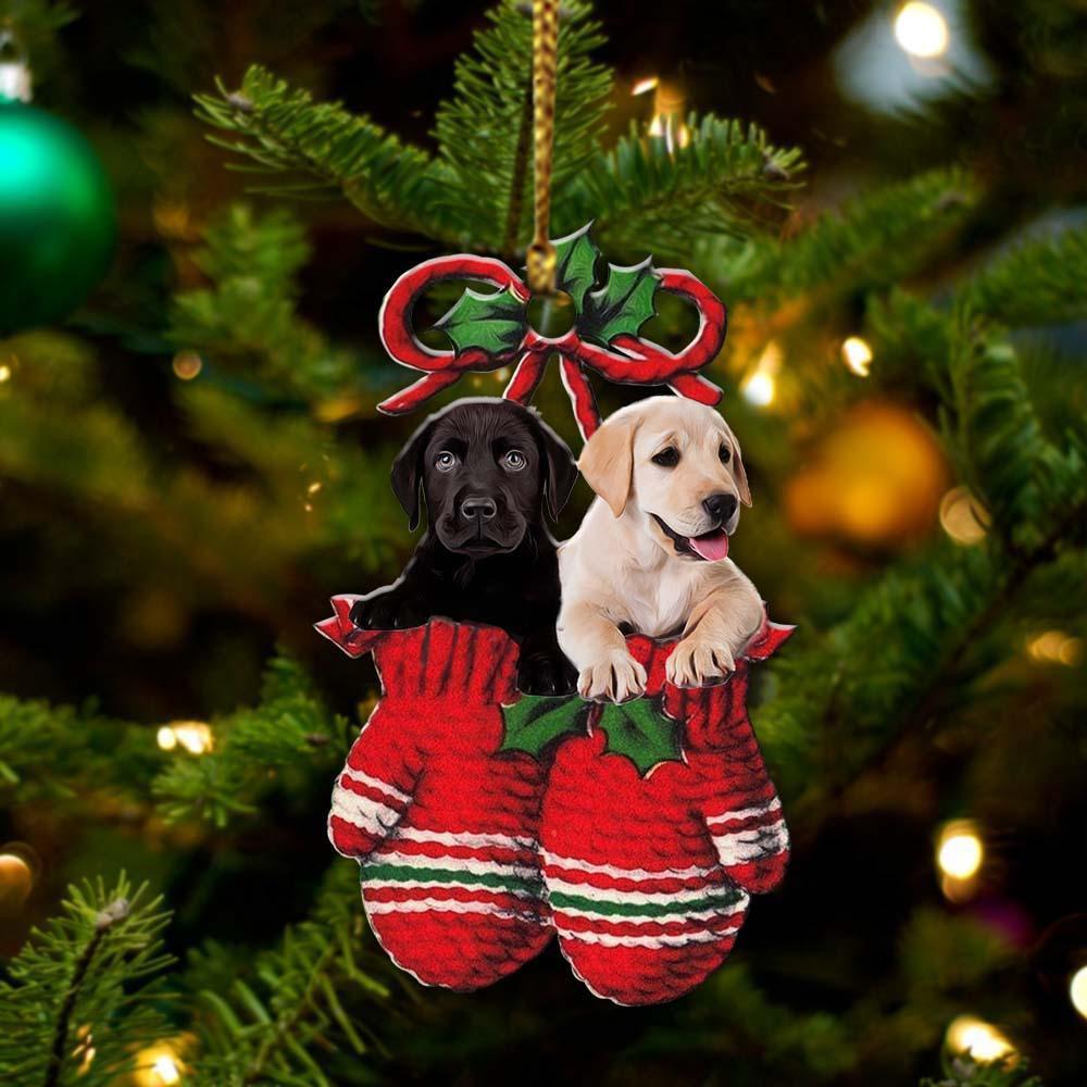 Labrador Retriever Inside Your Gloves Christmas Holiday Two Sided Ornament, Gift For Dog Lovers