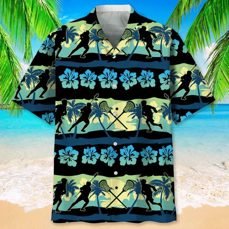 Lacrosse American flag Hawaiian Shirt, Summer Short Sleeve Shirts for men and women2