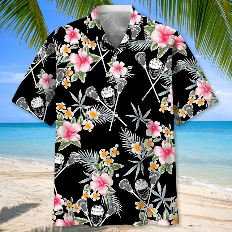 Lacrosse Usa Blue Tropical Hawaiian Shirt, Summer Short Sleeve Shirts for men and women1