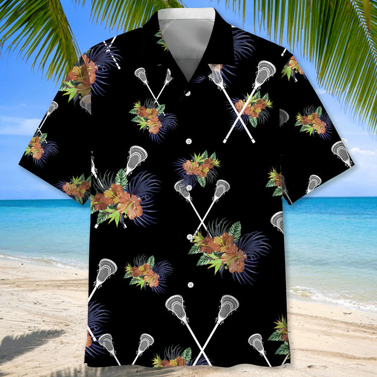Lacrosse Usa Blue Tropical Hawaiian Shirt, Summer Short Sleeve Shirts for men and women3