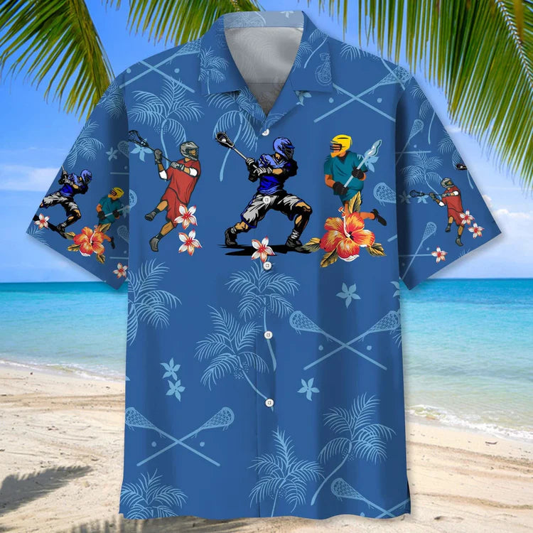 Lacrosse Usa Blue Tropical Hawaiian Shirt, Summer Short Sleeve Shirts for men and women4