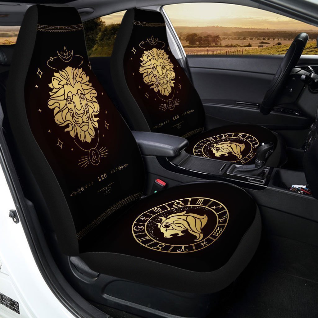 Leo Horoscope Car Seat Covers Custom Birthday Gifts Car Accessories - Gearcarcover - 1
