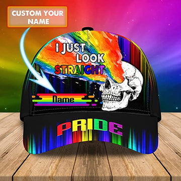 Lgbt Pride I Just Look Straight Rainbow Hats Mens Women’s 3D classic cap