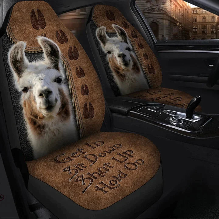 Llama Hold on Funny Car Seat Covers