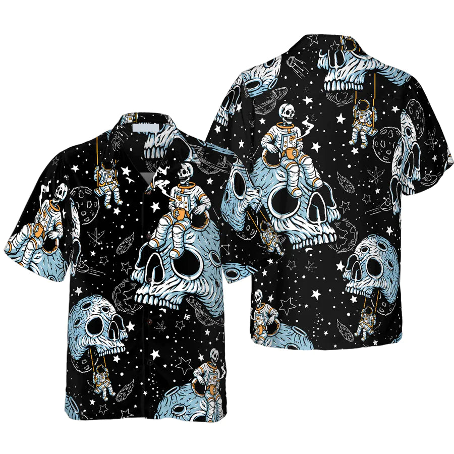 Lonely Skull Planet Outta Space Hawaiian Shirt, Summer Hawaiian shirt for men and women