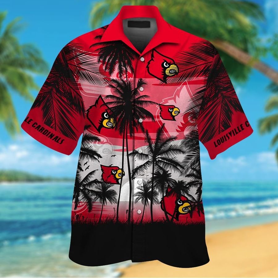 Louisville Cardinals Tropical Short Sleeve Button Up Tropical Aloha Hawaiian Shirts For Men Women Shirt