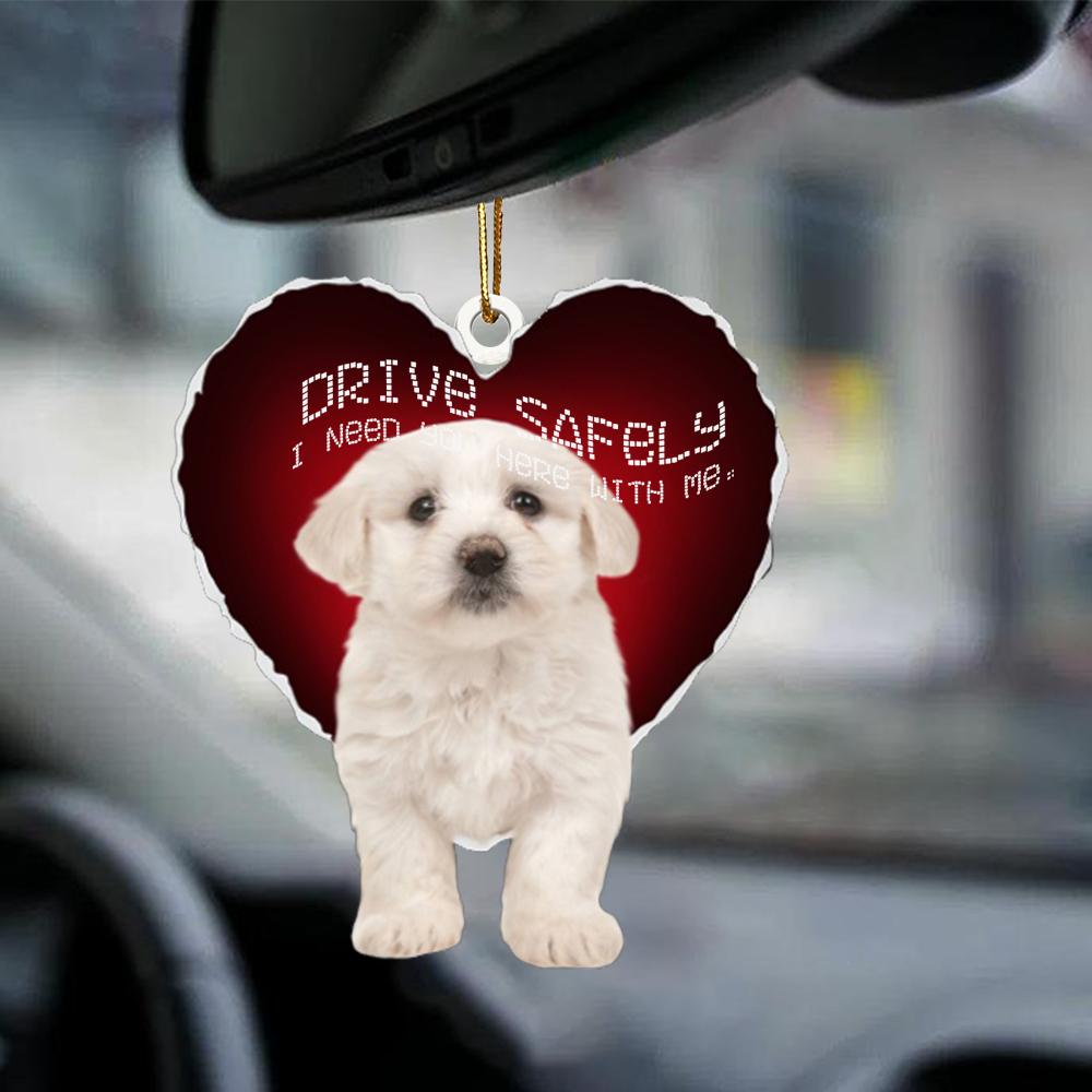 Maltese Drive Safely Car Hanging Ornament, Gift For Dog Lover