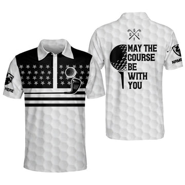 May The Course Be with You Golf polo shirt, Men's Golf Gift, Dad T-Shirts Gifts, Golf Ball Tees