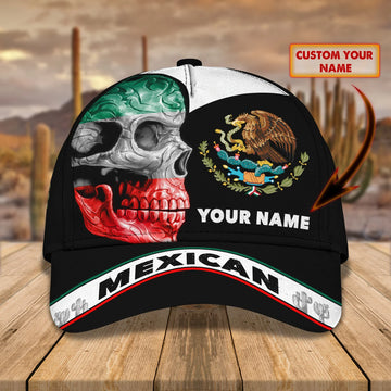 3D Printed Skull Eagle Aztec Mexican Classic Cap Hat, Aztec Hat Cap For Him