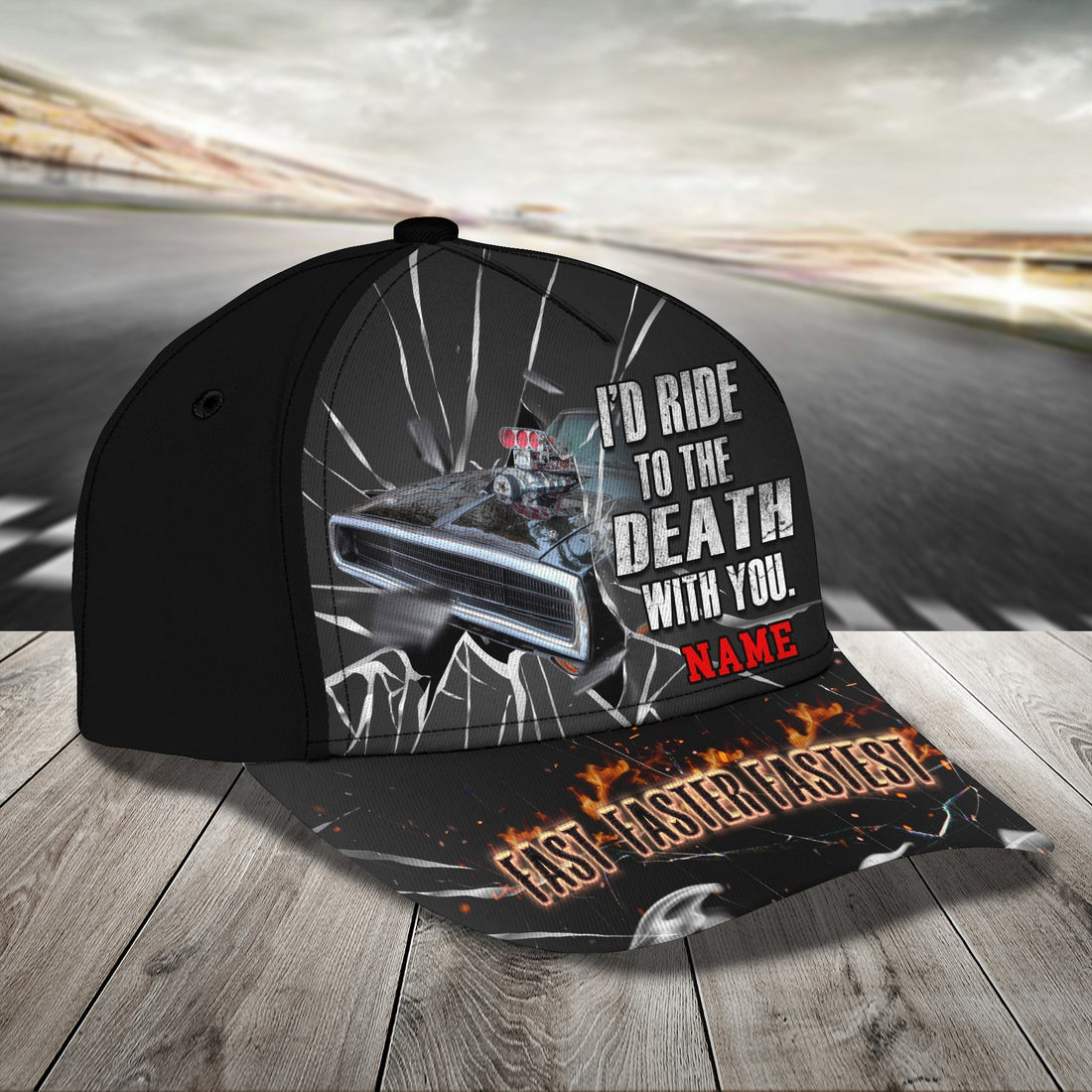 Customized 3D Racing Cap Hat For Men And Women, Racing Till The Death, Baseball Racing Cap Hat