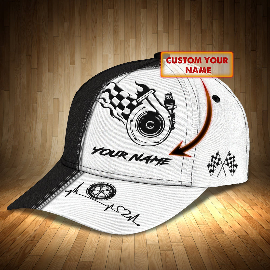 Customized 3D Full Printed Baseball Cap Hat For Racer, Racing Cap, Racer Hat, Present To Racer