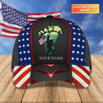 Customized With Name Bigfoot Camping Cap, Big Foot Baseball Classic Cap Hat For Camper