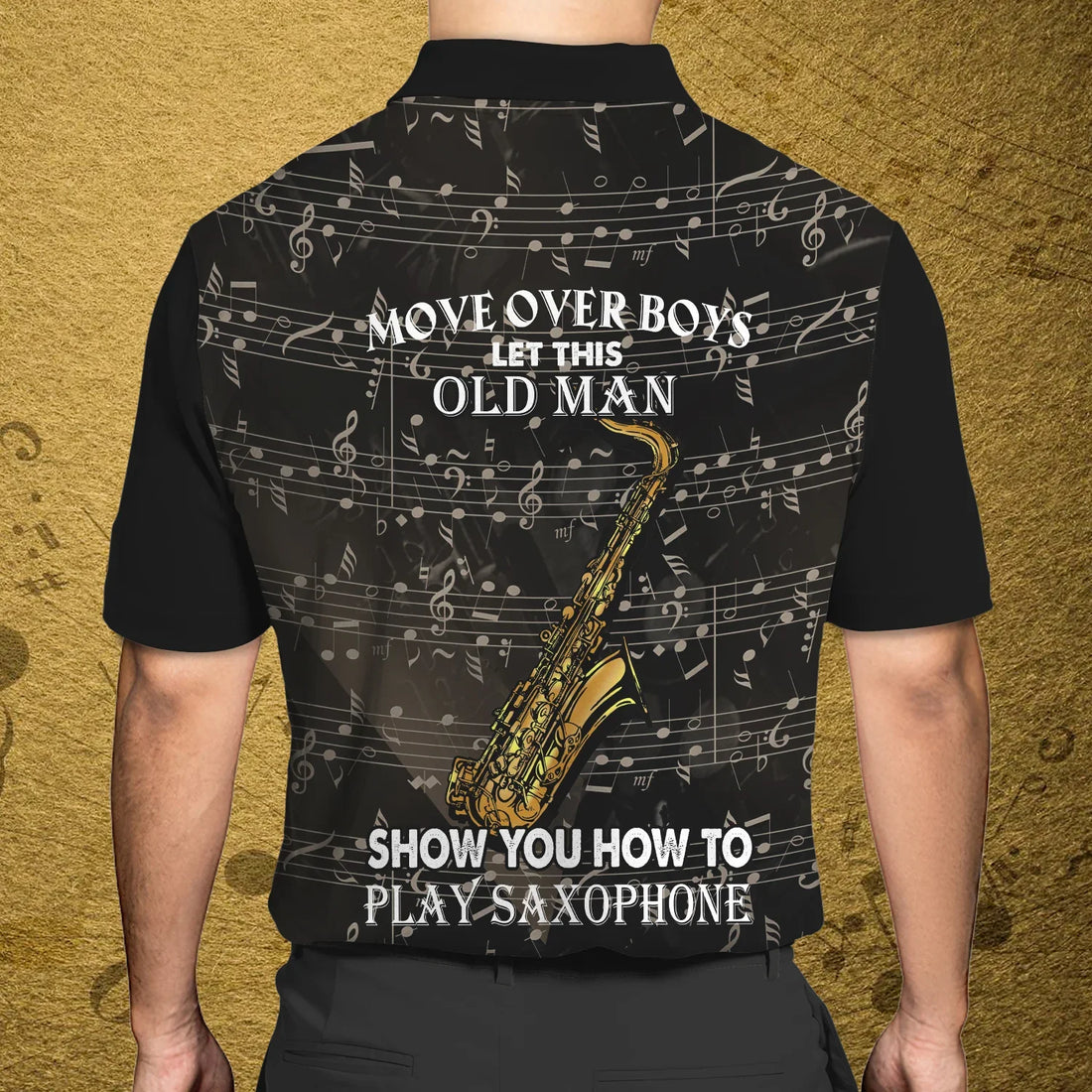 Saxophone Personalized Name 3D Polo Shirt For saxophone player