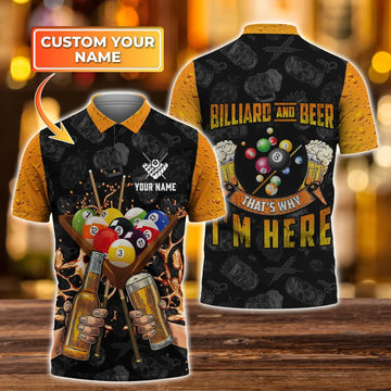 Personalized 3D All Over Print Billiard And Beer Polo Shirt, Billiard Beer Men Women, Billiard Lover Gift