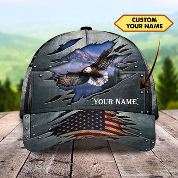 Eagle Us Flag Custom Name classic cap dt69 954 - Hkm