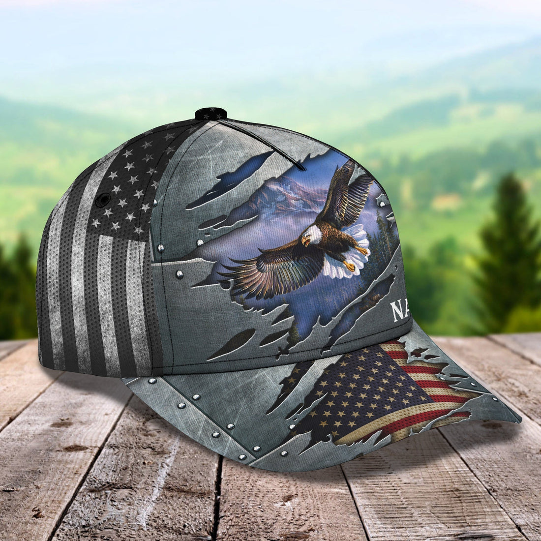 Custom Name Eagle Us Flag Baseball Classic Cap Hat, Eagle Cap Hat For Men And Women, Independence Cap