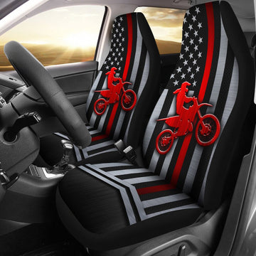 Motocross Seamless Metal Car Seat Covers, Car Seat Set Of Two, Carseat Covers, Automotive Seat Covers