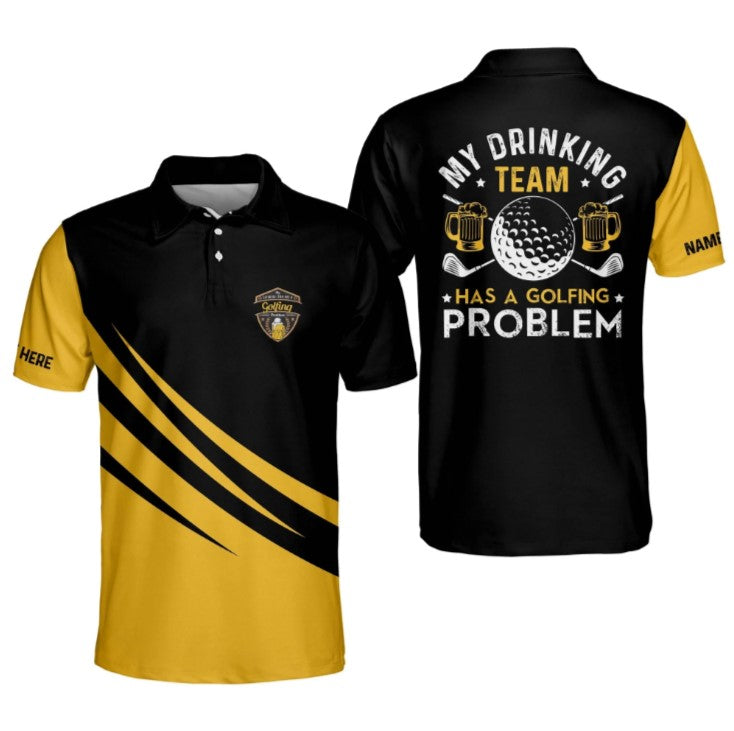 My Drinking Team Has A Golfing Problem Polo Shirt, Men's Golf Gift, Dad T-Shirts Gifts, Golf Ball Tees