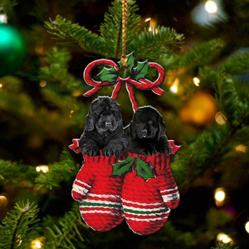 Newfoundland Inside Your Gloves Christmas Holiday Two Sided Ornament, Gift For Dog Lovers