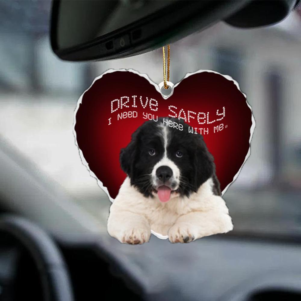 Newfoundland Drive Safely Car Hanging Ornament, Gift For Dog Lover