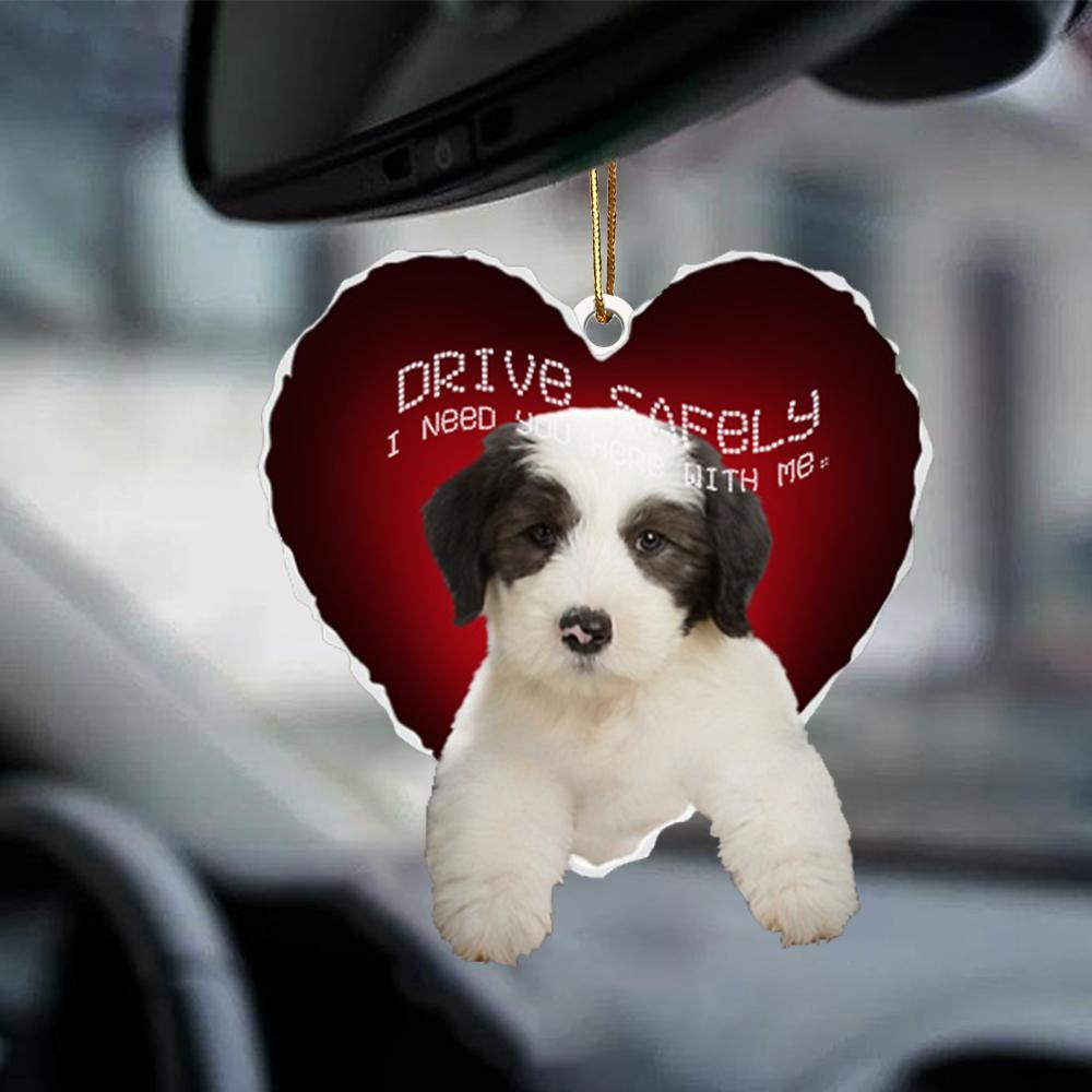 Old English Sheepdog Drive Safely Car Hanging Ornament, Gift For Dog Lover