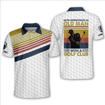 Old Man With A Golf Club Polo Shirt for men, Golf team shirt, Gift for Golf player