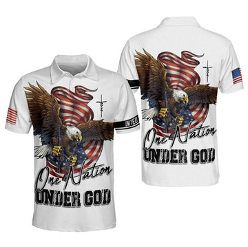 One Nation Under God Eagle Polo Shirt