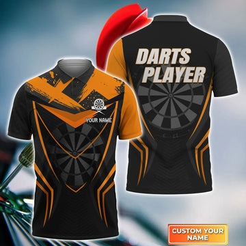 Personalized Name Dartboard 3D Polo Shirt, Gift For Darts Player, Dart Team Shirts, Polo shirt for men