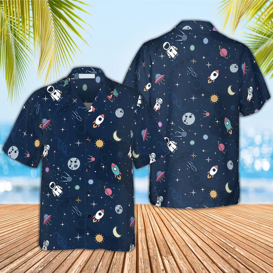Outer Space Hawaiian Shirt, Summer Hawaiian shirt for men and women