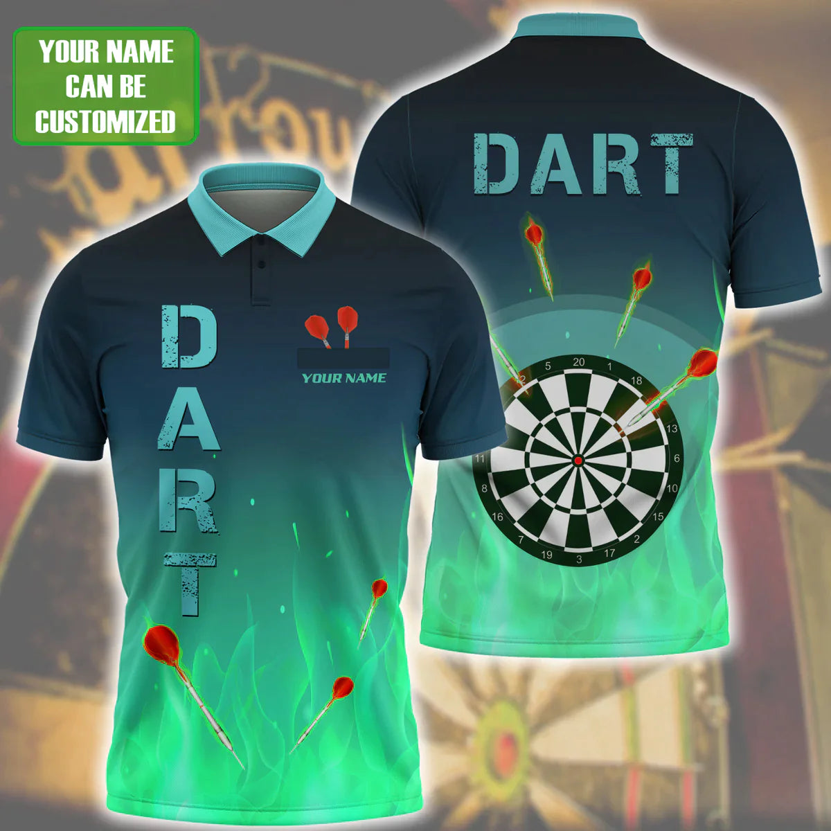 Personalized Darts 3D All Over Printed, Darts Polo Shirt For Men, Darts Love Gifts