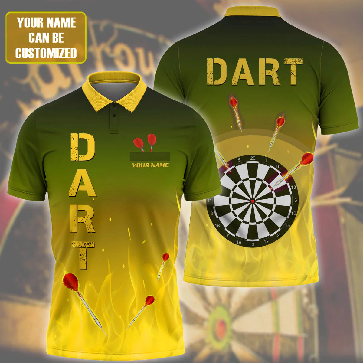 Personalized Darts 3D All Over Printed, Darts Polo Shirt For Men, Darts Love Gifts