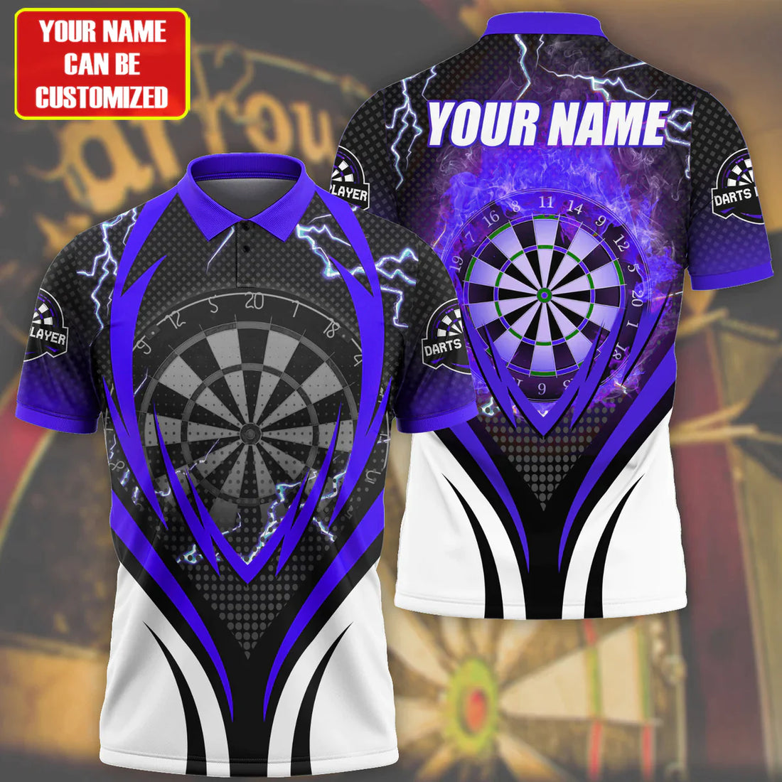 Darts Targets Personalized Name Polo shirt, Dart Player Shirt, Best Dart Shirts