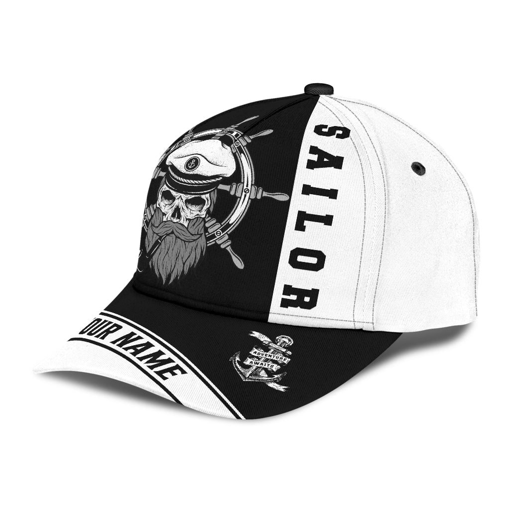 Skull Sailor On The Helm Custom Name Cap Hat