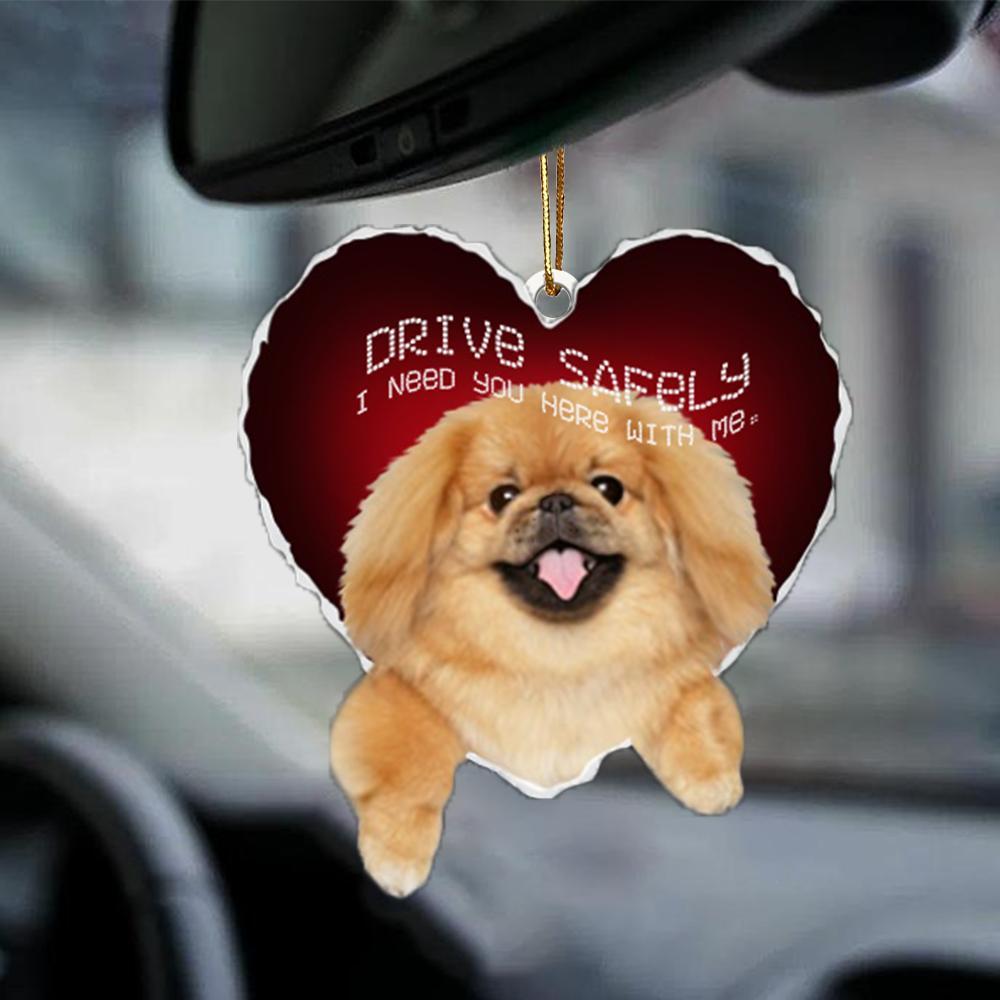 Pekingese Drive Safely Car Hanging Ornament, Gift For Dog Lover