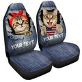 Personalized American Short Hair Cat Car Seat Covers Custom Couple Cat Car Accessories - Gearcarcover - 3