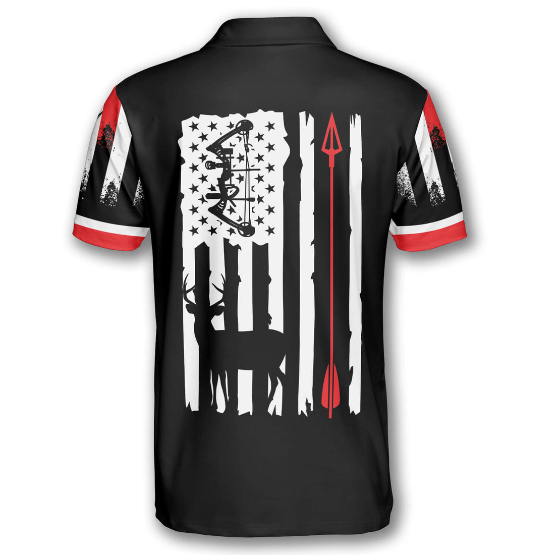 Archery Crown Emblem American Flag Custom Archery Shirts for Men, Custom Archery Shirts for Team, Men's Archery Polo Shirts