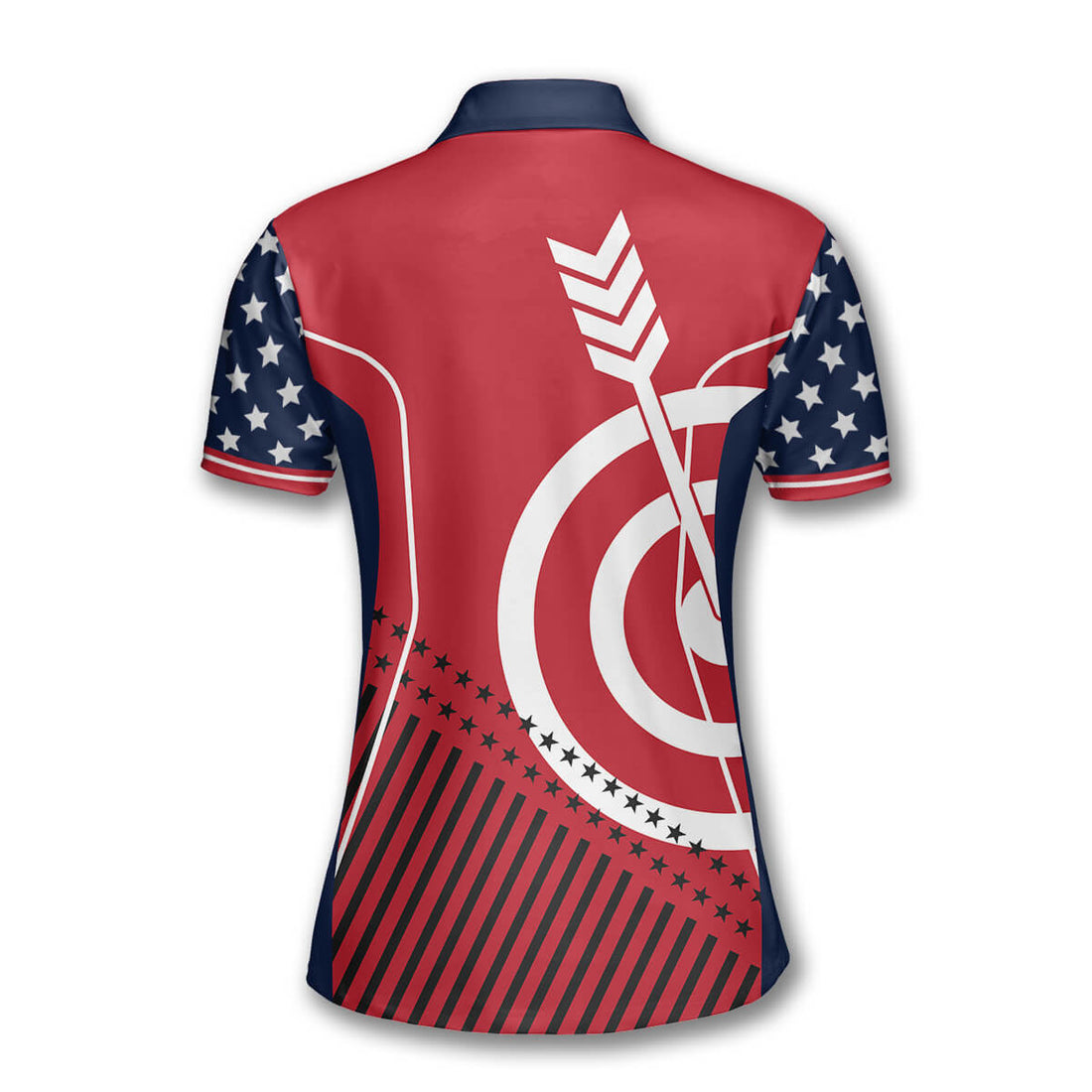 Patriotic American Flag Custom Archery polo Shirts for Women, Archery team shirt