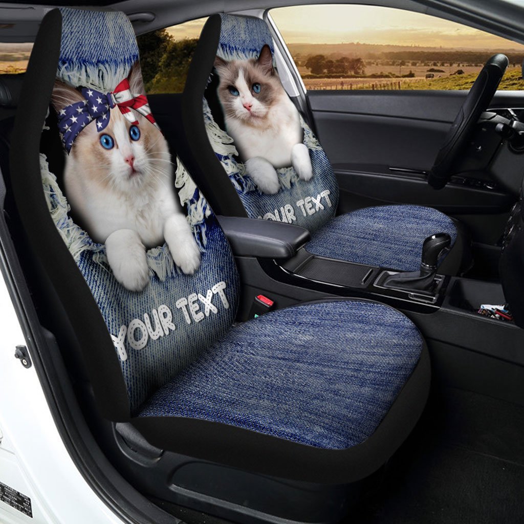 Personalized Ragdoll Cat Car Seat Covers Custom Couple Car Acessories Anniversary - Gearcarcover - 1