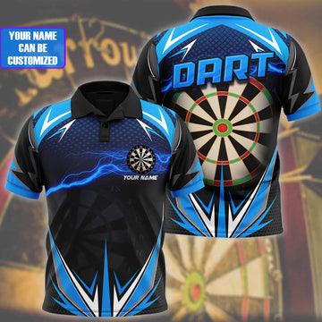 Customized 3D Full Printed Darts polo Shirt, Darts team player, Present For Dart Lover