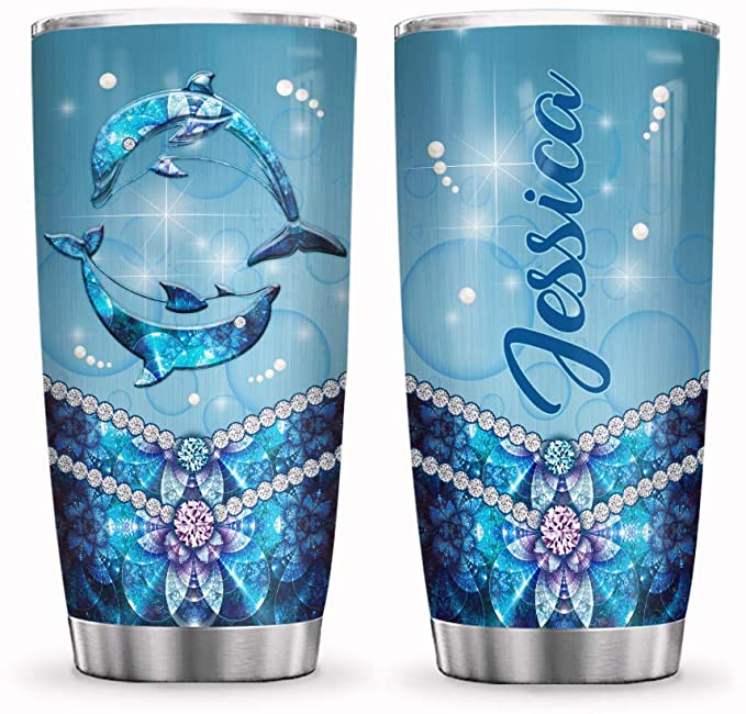 Personalized Name Dolphin Jewelry Style Tumbler