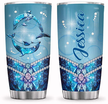 Personalized Name Dolphin Jewelry Style Tumbler