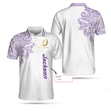 Personalized Golden Your Hole Is My Goal Custom Polo Shirt Golden Golfer Purple Golf Shirt For Men - 1