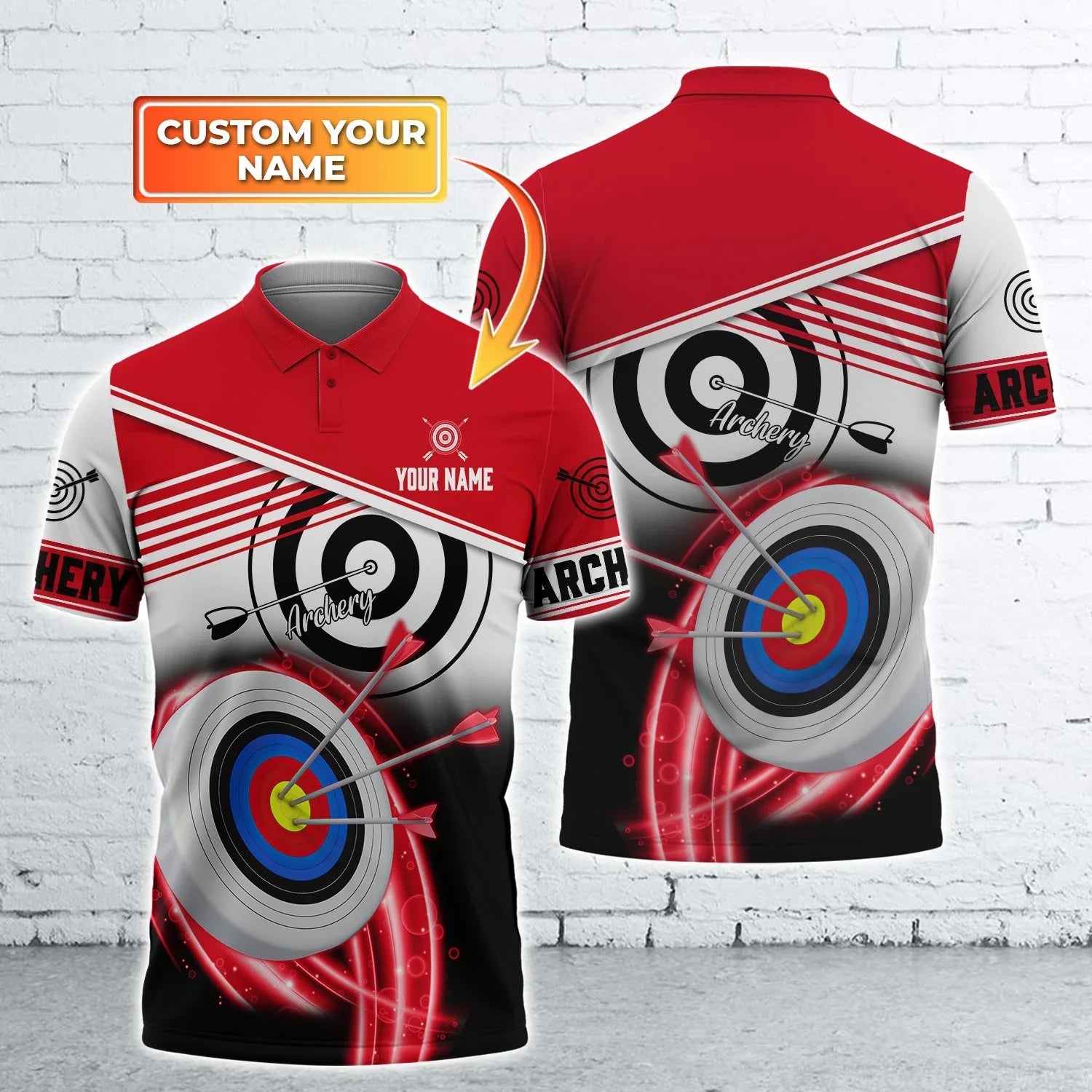 Personalized Polo Shirt For Archery Fans Sports Polo Shirt, Fully Printed Archery Polo Shirt Men’s And Women’s Outfit