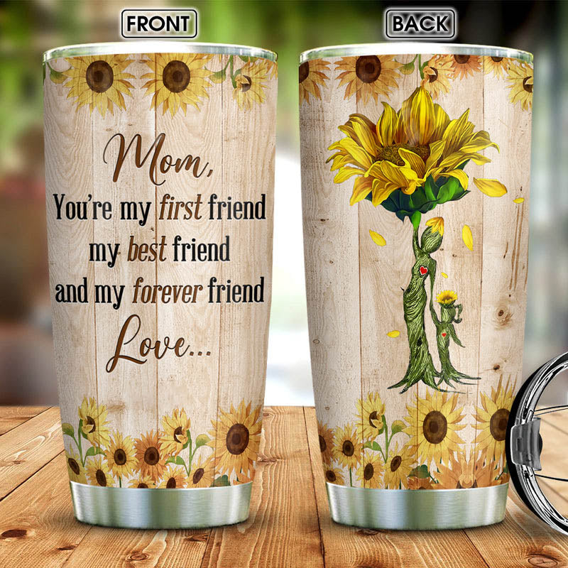 Personalized Sunflower Tumbler, Custom Sunflower Tumbler, Mother Day Gift Forever, Birthday, Mother's Day