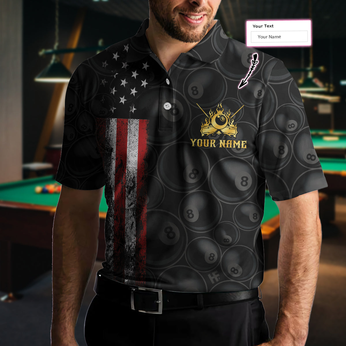 Personalized Billiards Pool Custom Polo Shirt Customized Pool Shirt For Men Personalized Billiards Gift Idea For Pool Players - 6