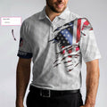 Personalized Patriotic American Flag Custom Polo Shirt White American Flag Golf Shirt For Golfers Best Golf Gift Idea - 5
