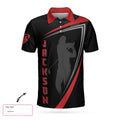Personalized Red And Black Sport Golf Custom Polo Shirt Golfer Silhouette Polo Shirt Best Golf Shirt For Men - 3